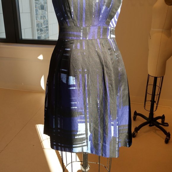 Sophisticated black and indigo A-Line dress - Picture 10 of 10